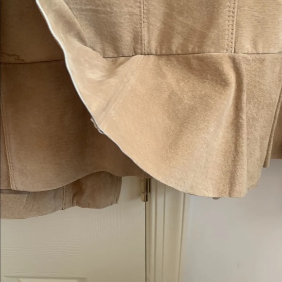 INC International Concepts Macy’s Tan Suede Leather Moto Jacket Sz M Nwot - Picture 5 of 11